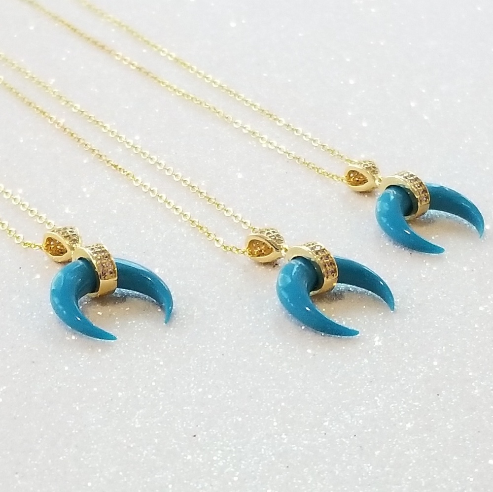 BOGO 1/2 OFF | Turquoise💎Crescent🌙Moon💎Necklace